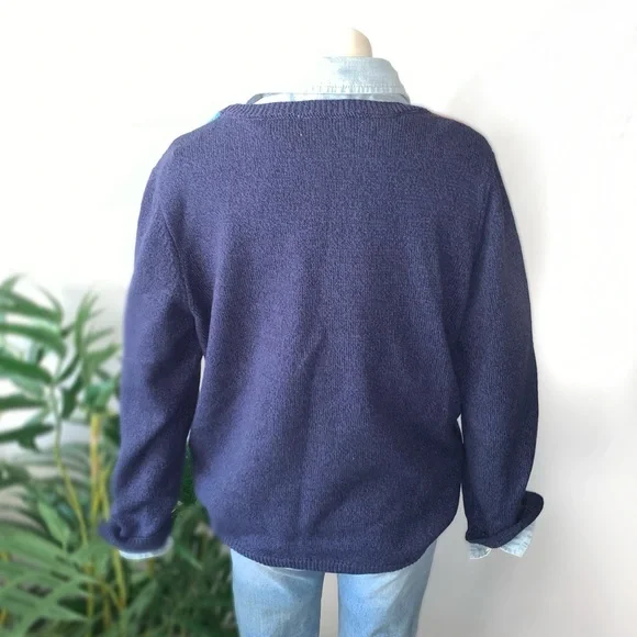 v i n t a g e :: Bold Artsy Slouchy Geometric Knit Sweater - Picture 6 of 9